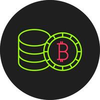 icône de cercle de glyphe bitcoin vecteur