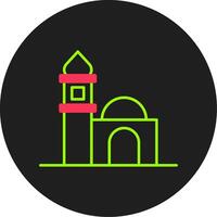 icône de cercle de glyphe de mosquée vecteur