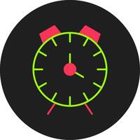 alarme l'horloge glyphe cercle icône vecteur