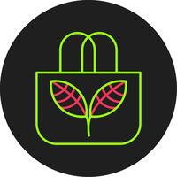 icône de cercle de glyphe de sac écologique vecteur