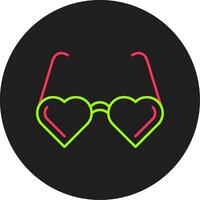 cœur des lunettes glyphe cercle icône vecteur