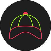 icône de cercle de glyphe de casquette vecteur