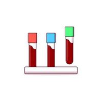 icône d'illustration de tube à essai sanguin. laboratoire d'analyses médicales vecteur