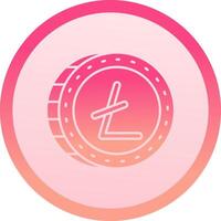 litecoin solide cercle gradeint icône vecteur