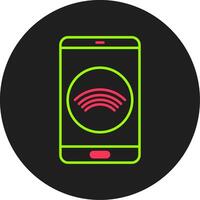 icône de cercle de glyphe de smartphone vecteur