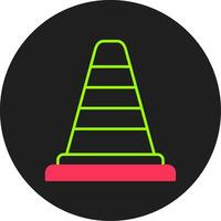 icône de cercle de glyphe de cône de signalisation vecteur