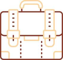 valise ligne deux icône de couleur vecteur