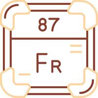 francium ligne deux Couleur icône vecteur