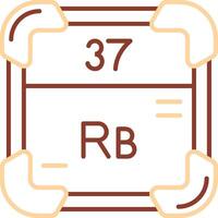 rubidium ligne deux Couleur icône vecteur