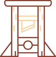 guillotine ligne deux Couleur icône vecteur