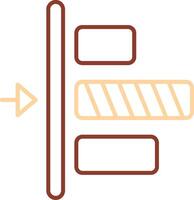 la gauche alignement ligne deux Couleur icône vecteur