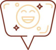 emoji ligne deux Couleur icône vecteur