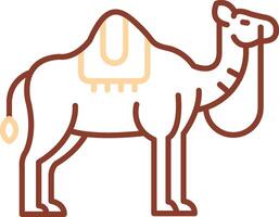 ligne de chameau deux icône de couleur vecteur