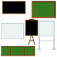 conseil scolaire situé dans des tableaux de style plat, vert, noir et blanc pour le travail et l'étude vecteur