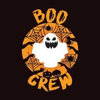 conception de t-shirt vecteur halloween boo crew