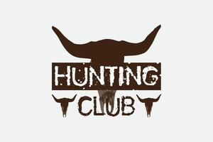 vecteur de conception de t-shirt de chasse - club de chasse. contiennent un vecteur de chasse.