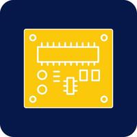 pcb planche glyphe carré deux Couleur icône vecteur