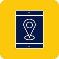 mobile GPS glyphe carré deux Couleur icône vecteur