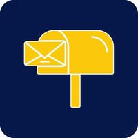 courrier boîte glyphe carré deux Couleur icône vecteur