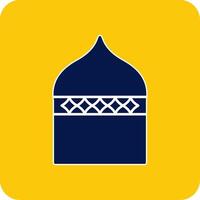 islamique architecture glyphe carré deux Couleur icône vecteur