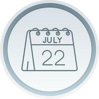 22e de juillet linéaire bouton icône vecteur