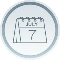7e de juillet linéaire bouton icône vecteur