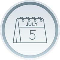 5e de juillet linéaire bouton icône vecteur