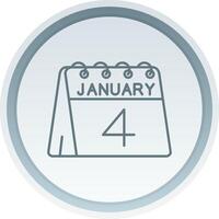 4e de janvier linéaire bouton icône vecteur