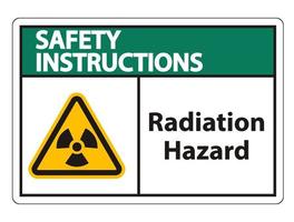 signe de symbole de danger de rayonnement isoler sur fond blanc, illustration vectorielle vecteur