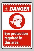 panneau d'avertissement protection oculaire requise dans ce domaine vecteur