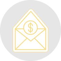un salaire courrier ligne autocollant multicolore icône vecteur