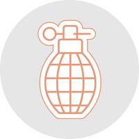 grenade ligne autocollant multicolore icône vecteur