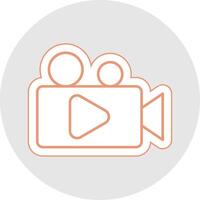 vidéo caméra ligne autocollant multicolore icône vecteur
