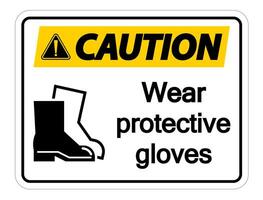 Attention porter des chaussures de protection signe sur fond transparent vecteur