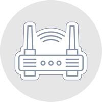 Wifi routeur ligne autocollant multicolore icône vecteur