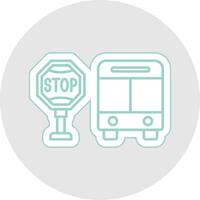 autobus Arrêtez ligne autocollant multicolore icône vecteur
