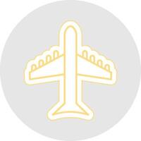 avion ligne autocollant multicolore icône vecteur