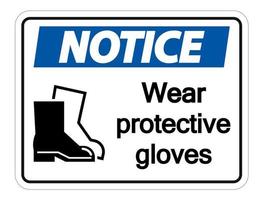 avis porter des chaussures de protection signe sur fond transparent vecteur