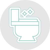toilette ligne autocollant multicolore icône vecteur
