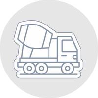 béton mixer un camion ligne autocollant multicolore icône vecteur
