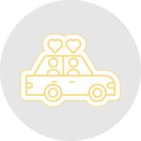 mariage voiture ligne autocollant multicolore icône vecteur