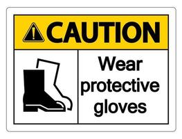 Attention porter des chaussures de protection signe sur fond transparent vecteur