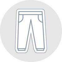 pantalon ligne autocollant multicolore icône vecteur