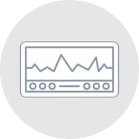 ekg ligne autocollant multicolore icône vecteur