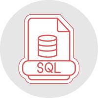 sql ligne autocollant multicolore icône vecteur