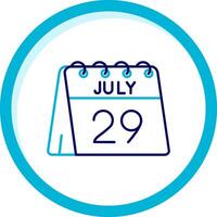 29e de juillet deux Couleur bleu cercle icône vecteur