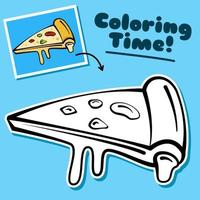 illustration vectorielle de pizza décrite et colorée. adapté au livre pour enfants et au livre de coloriage. vecteur