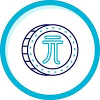 Nouveau Taïwan dollar deux Couleur bleu cercle icône vecteur