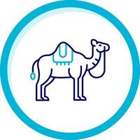 chameau deux Couleur bleu cercle icône vecteur