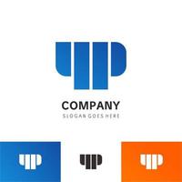 Élément de conception d'icône de logo lettre yp construction initiale monogramme avec modèle vectoriel créatif de typographie de finance d'entreprise moderne